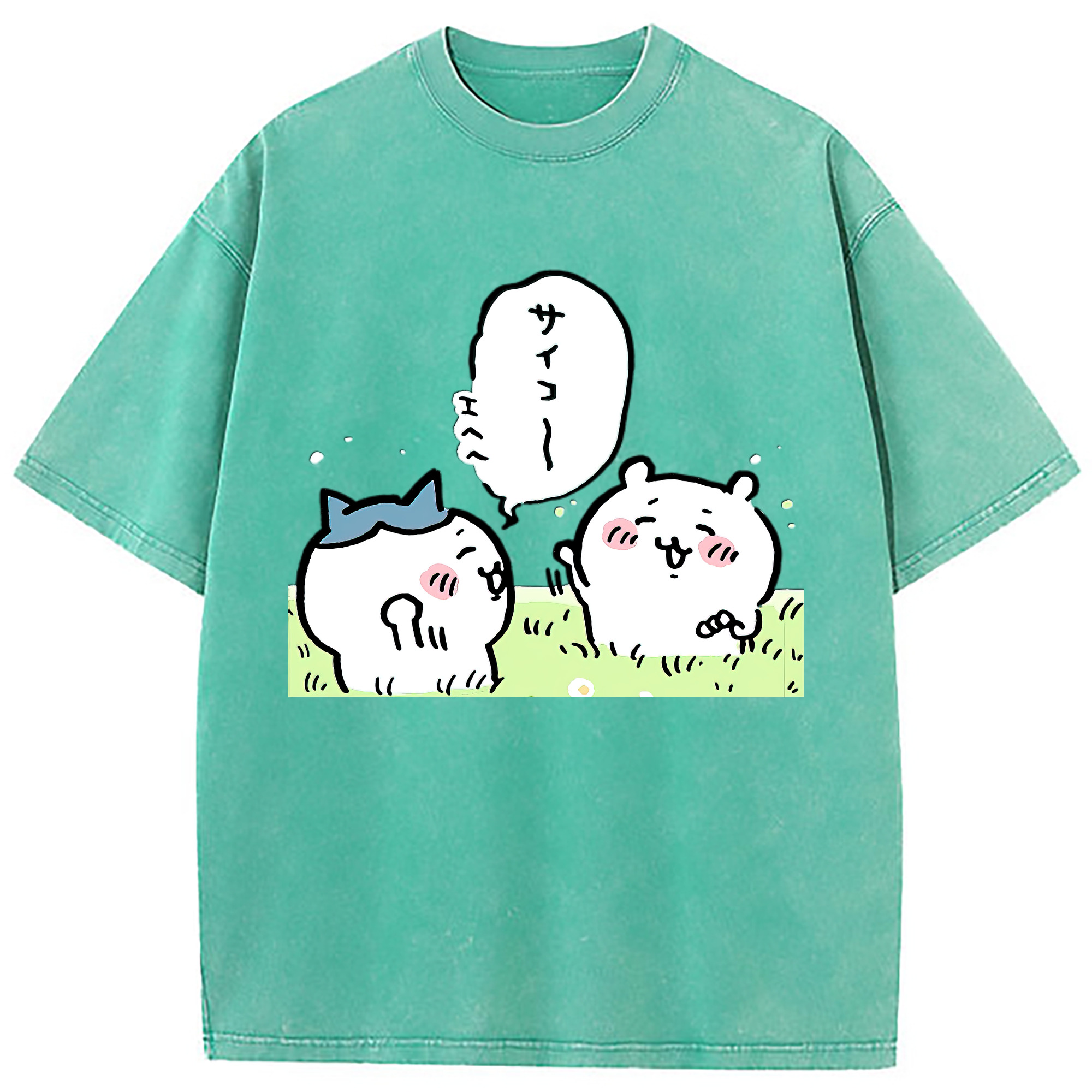 （画像用） ちいかわ ちいかわ Chii-kawa chiikawa 綿100% ヴィンテージ風 半袖Tシャツ（フロントプリント）